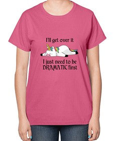 dramatic unicorn 96# - unicorn-  Ladies T-Shirt