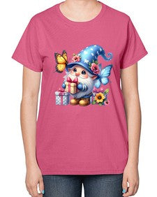 gnome with butterfly 03# - gnome-  Ladies T-Shirt
