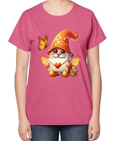 gnome with butterfly 06# - gnome-  Ladies T-Shirt