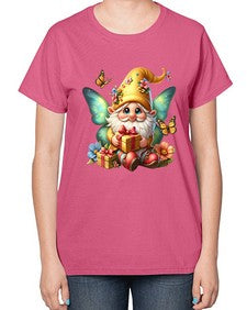gnome with butterfly 07# - gnome-  Ladies T-Shirt