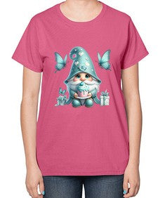 gnome with butterfly 10# - gnome-  Ladies T-Shirt