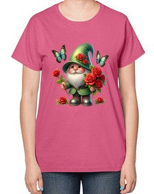 gnome with butterfly 11# - gnome-  Ladies T-Shirt