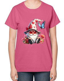 gnome with butterfly 13# - gnome-  Ladies T-Shirt