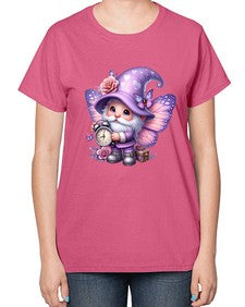 gnome with butterfly 18# - gnome-  Ladies T-Shirt