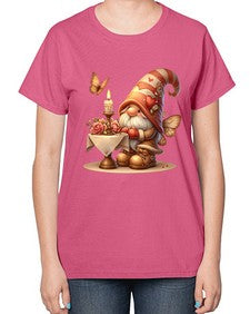 gnome with butterfly 21# - gnome-  Ladies T-Shirt