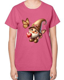 gnome with butterfly 22# - gnome-  Ladies T-Shirt
