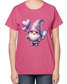 gnome with butterfly 25# - gnome-  Ladies T-Shirt