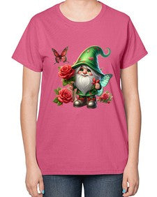 gnome with butterfly 26# - gnome-  Ladies T-Shirt