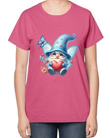 gnome with butterfly 28# - gnome-  Ladies T-Shirt