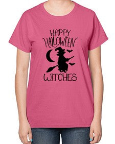 happy halloween witches 35# - witch-  Ladies T-Shirt