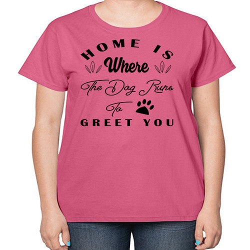 home is where the dog 153# - dogs-  Ladies T-Shirt