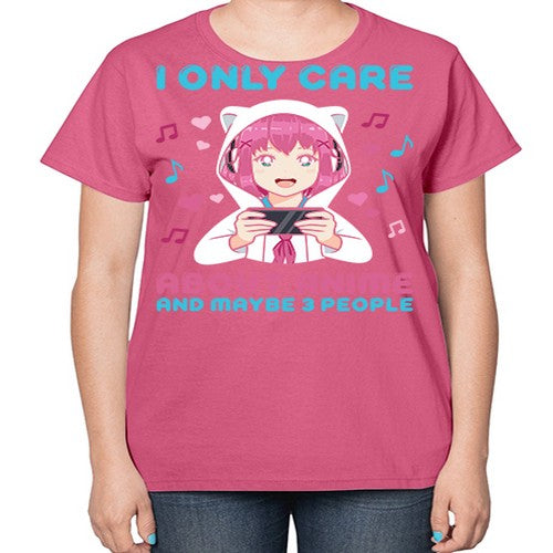 i only care about anime and maybe people234# - anime-  Ladies T-Shirt