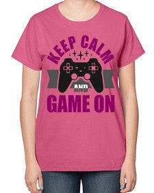 keep calm and game on 132# - video games-  Ladies T-Shirt