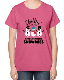 kindergarten snowmies 434# - kindergarten-  Ladies T-Shirt