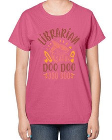 librarian shark doo doo 474# - librarian-  Ladies T-Shirt