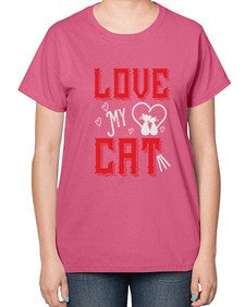love my cat Style 67# - cats-  Ladies T-Shirt