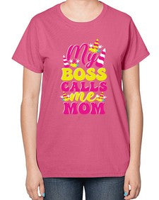 my boss calls me mom 312# - unicorn-  Ladies T-Shirt