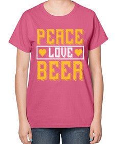 peace love beer 1475# - beer-  Ladies T-Shirt