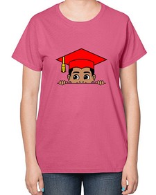 peekaboo afro puffs grad boy 20# - black boys or men-  Ladies T-Shirt
