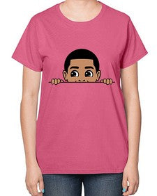 peekaboo boy 17# - black boys or men-  Ladies T-Shirt