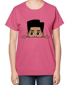 peekaboo boy 18# - black boys or men-  Ladies T-Shirt
