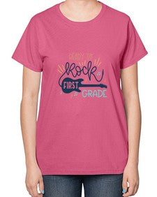 ready to rock first grade 729# - first grade-  Ladies T-Shirt