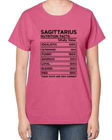 sagittarius Nutrition Facts 400# - sagittarius-  Ladies T-Shirt