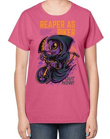 source reaper as biker 1102# - art pop art-  Ladies T-Shirt