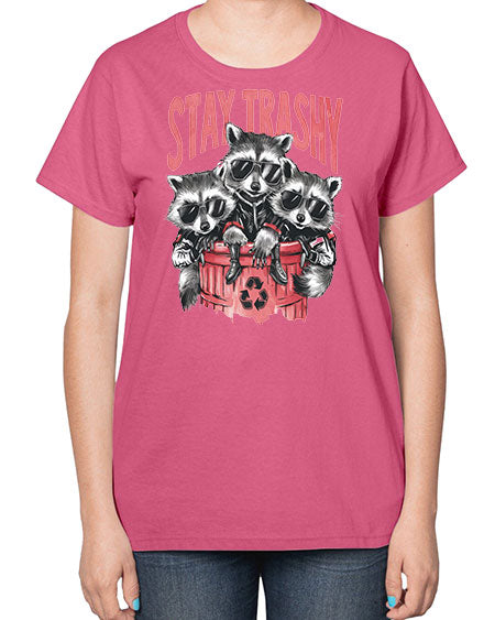 stay trashy 63# - raccoon-  Ladies T-Shirt