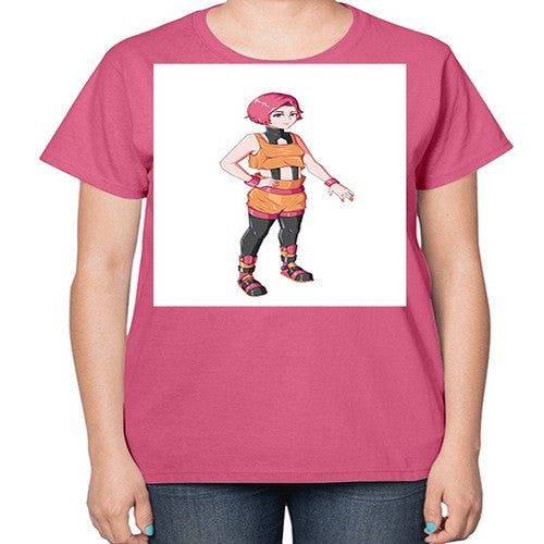street girl wear orange outfit16# - anime-  Ladies T-Shirt