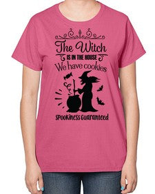 the witch is in the house sign 20# - witch-  Ladies T-Shirt