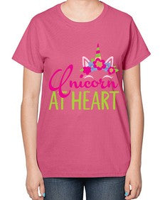 unicorn at heart 444# - unicorn-  Ladies T-Shirt