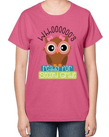 whooos ready for second grade girl 1008# - second grade-  Ladies T-Shirt