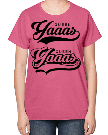yaaas queen script 6# - black words and phrases-  Ladies T-Shirt