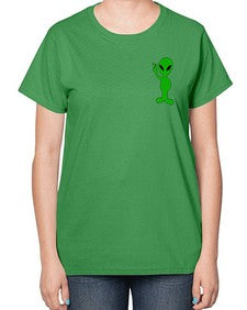 Alien in Pocket Side 3# - ufo-  Ladies T-Shirt