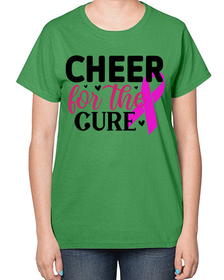 Cheer for the Cure 28# - breast cancer-  Ladies T-Shirt