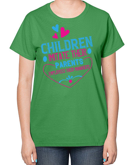 Children imitate their parents employees their managers Style 59# - kids-  Ladies T-Shirt