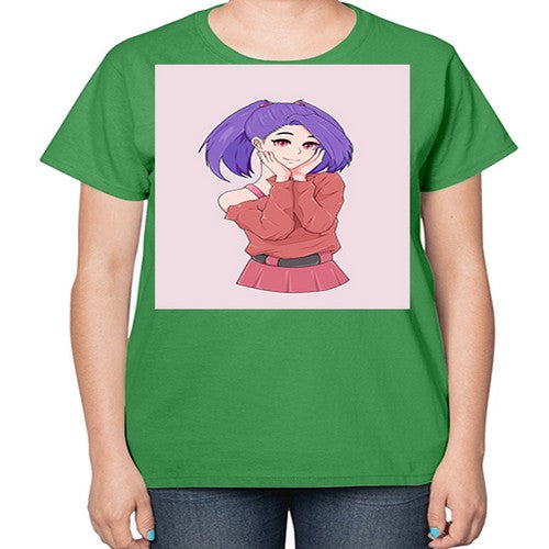 Cute girl with cute pose 138# - anime-  Ladies T-Shirt