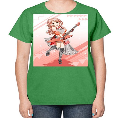 Cute rock star girl with guitar game 17# - anime-  Ladies T-Shirt