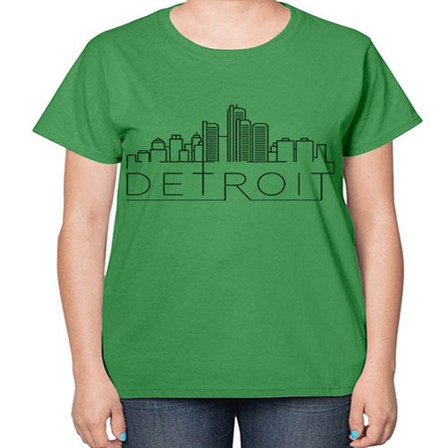 Detroit Minimal Skyline 662# - cities-  Ladies T-Shirt