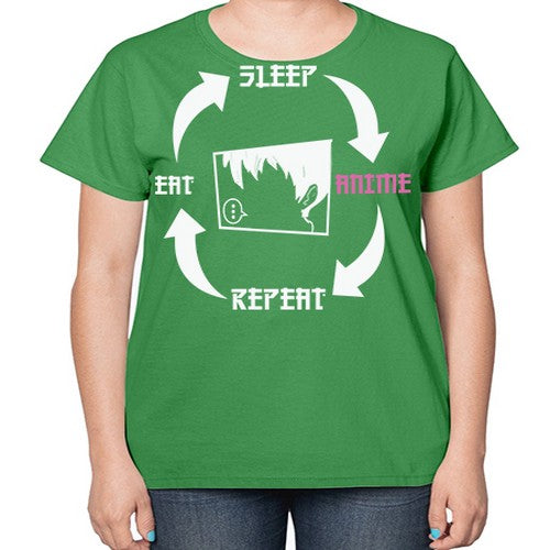 Eat Sleep Anime Repeat Anime Anime 226# - anime-  Ladies T-Shirt