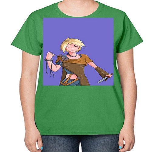 Girl hold knife 12# - anime-  Ladies T-Shirt