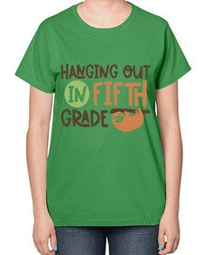 Hanging Out in Fifth 232# - fifth grade-  Ladies T-Shirt