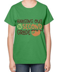Hanging Out in Second 235# - second grade-  Ladies T-Shirt