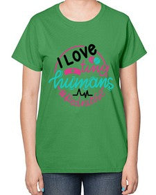 I Love Tiny Humans Red Nurse Style Style 903# - nurse-  Ladies T-Shirt