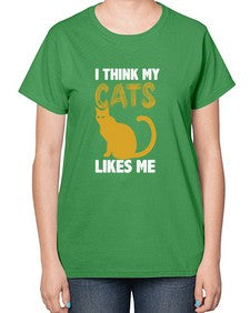 I Think My Cats - cats-  Ladies T-Shirt
