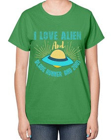 I love alien and blade runner 18# - ufo-  Ladies T-Shirt