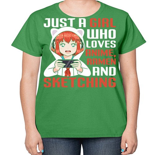 Just a girl who loves anime ramen and sketching260# - anime-  Ladies T-Shirt