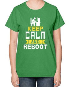 Keep Calm and reboot 27# - computer-  Ladies T-Shirt