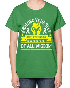 Knowing yourself is the beginning of all wisdom Style 38# - Self awareness-  Ladies T-Shirt